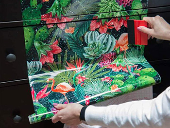 Autocolant decorativ Cintia, d-c-fix, imprimeu exotic, multicolor, 45 x 150 cm