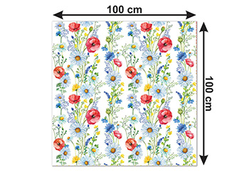 Autocolant mobilă decorativ, Folina, alb cu model floral, 100 cm lăţime, laminare mată