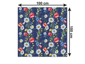 Autocolant mobilă decorativ, Folina, albastru închis cu model floral, 100 cm lăţime, laminare mată