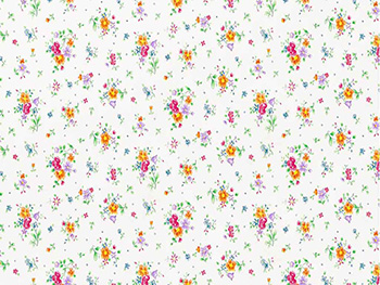 Autocolant decorativ Sunflor, d-c-fix, alb cu model floral colorat, rolă de 45x200 cm 