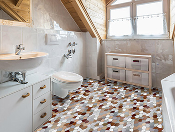Autocolant gresie şi podele, Folina, mozaic maro, 120 cm lăţime