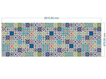 Autocolant faianţă decorativă, Folina, Patchwork Blue, multicolor - 67x200 cm