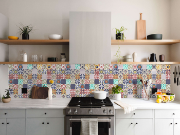 Autocolant faianţă decorativă Fredy, Folina, multicolor - 67x200 cm