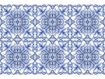 Autocolant perete imitaţie faianţă decorativă albastră, Folina, material rezistent la apă şi căldură, rolă de 60x200 cm