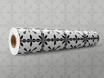 Autocolant faianţă Iona, model geometric negru, rolă de 67x200 cm