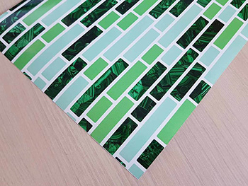 Autocolant faianţă Shelly, Folina,decorațiune de culoare verde, rolă autocolant 67x200 cm