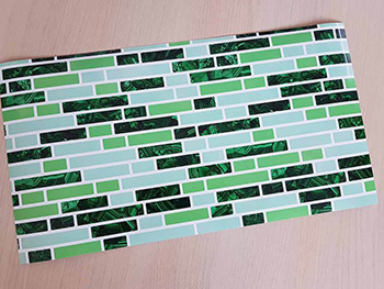 Autocolant faianţă Shelly, Folina,decorațiune de culoare verde, rolă autocolant 67x200 cm
