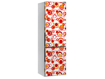 Autocolant frigider, Folina, model geometric portocaliu, 200x67 cm