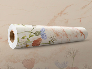 Autocolant perete, Folina, marmură bej cu detalii florale colorate, 67x200 cm autocolant-marmura-bej-ornamente-florale-x1-5192