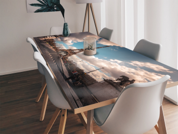 Autocolant blat masă, model turnul Eiffel, 100 x 200 cm, racletă inclusă