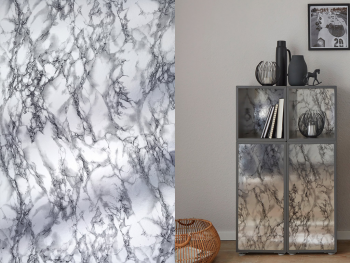 Autocolant cu efect metalic argintiu tip marmură, d-c-fix Metallic Marble, rolă de 67x150cm autocolant-decorativ-cu-efect-metalic-marmura-8307
