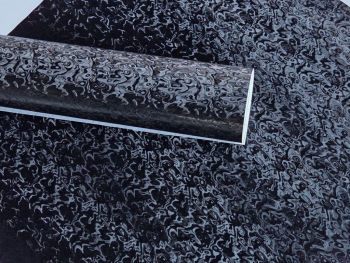 Autocolant mobilă negru embosat, model fluid decorativ - 75x250 cm