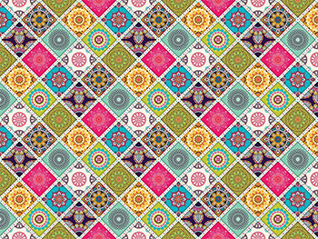 Autocolant mozaic colorat, Folina, model geometric, multicolor - 60x200 cm