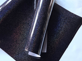 Autocolant negru lucios Holografic Sparkle 75x200 cm – efect glitter multicolor