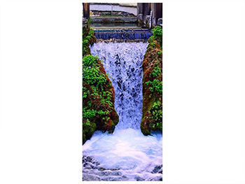 Autocolant uşă Cascadă, Folina, model multicolor, dimensiune autocolant 92x205 cm autocolant-usa-cascada-9302