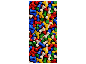 Autocolant uşă Pioni coloraţi, Folina, model multicolor, dimensiune autocolant 92x205 cm