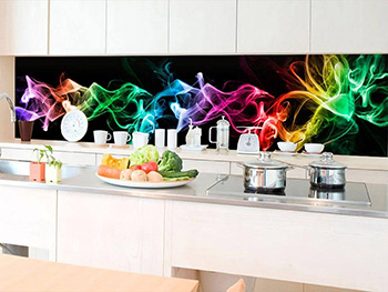 Autocolant perete backsplash Black Smoke, Dimex, multicolor, 60x350 cm