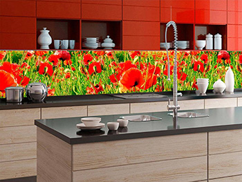 Autocolant perete backsplash, Dimex, model Câmp cu maci roşii, rolă de 60x350 cm autocolant-perete-backsplash-camp-cu-maci-8541