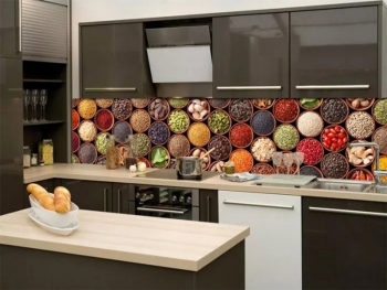 Autocolant perete bucătărie, Dimex, model condimente, multicolor, rolă de 60x350 cm