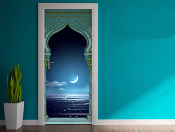 Autocolant uşă Arabic Night, Folina, model multicolor, dimensiune autocolant 92x205 cm autocolant-usa-arabic-night-folina-9153
