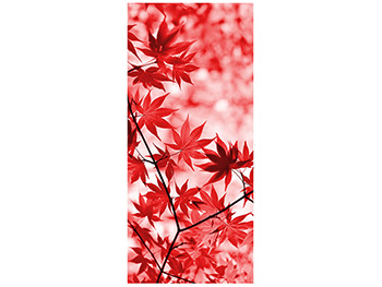 Autocolant uşă Frunze cărămizii, Folina, model multicolor, dimensiune autocolant 92x205 cm autocolant-usa-artar-rosu-1-3070