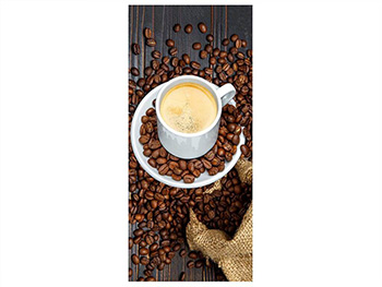 Autocolant uşă bucătărie, Ceaşcă şi boabe cafea, Folina, culoare maro, rolă de 92x205 cm autocolant-usa-ceasca-3526
