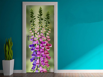 Autocolant uşă Clopoței mov, Folina, model floral, dimensiune autocolant 92x205 cm autocolant-usa-clopotei-1-7715
