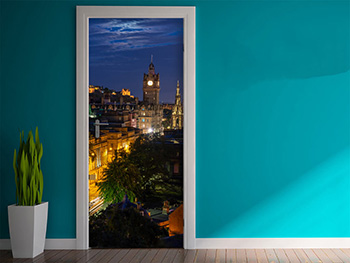 Autocolant uşă Edinburgh, Folina, model cu peisaj, dimensiune autocolant 92x205 cm autocolant-usa-edinburgh-folina-7665