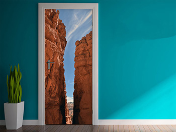 Autocolant uşă Grand Canion, Folina, culoare maro, dimensiune autocolant 92x205 cm