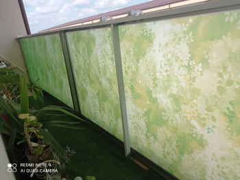 Folie geam autoadezivă Summer, Folina, imprimeu frunze, verde, lățime 90 cm