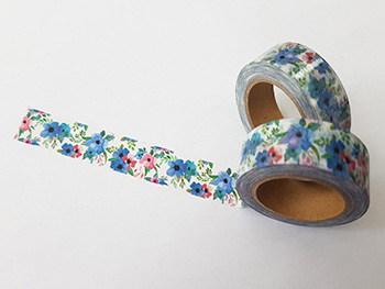 Bandă adezivă Washi Tape, Folina, model floral 5, rolă bandă adezivă 15 mmx10 m