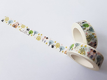 Bandă adezivă Washi Tape Natură, Folina, model cu peisaj, rolă bandă adezivă 15 mmx10 m