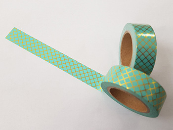 Set 2 role washi tape, bandă adezivă turcoaz, 15 mmx10 m