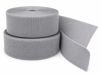 Set bandă arici, Velcro fără adeziv, benzi Hook and Loop, set bandă cu scai și puf ideală pentru cusut, role cu lățimea de 10cm - culoarea gri