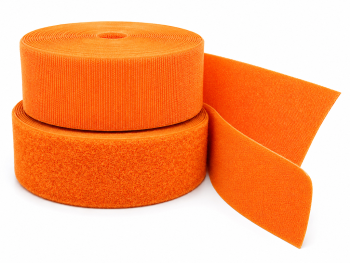 Set bandă arici, Velcro fără adeziv, benzi Hook and Loop, set bandă cu scai și puf ideală pentru cusut, role cu lățimea de 10cm - culoare portocaliu