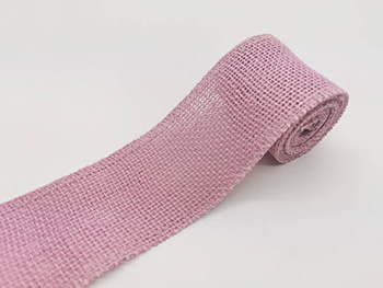 Bandă iută roz pal 6 cm x 2 metri