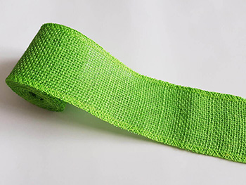 Bandă iută verde - 6 cm