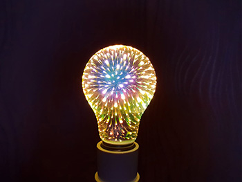 Bec decorativ 3D, LED Multicolor, E27 