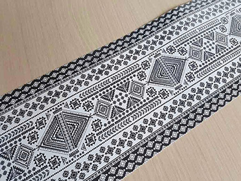 Set 10 Borduri decorative autoadezive, Folina 21, cu motive tradiţionale româneşti alb-negru, 10x100 cm