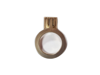 Buton metalic trăgător, în formă de cerc auriu cu aspect mat