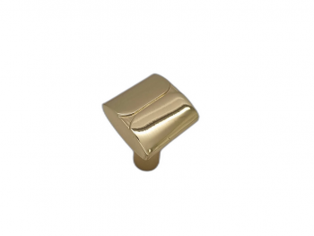 Mâner mobilă tip buton pătrat, metalic auriu lucios