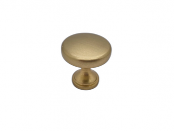 Mâner mobilă tip buton metalic rotund, auriu mat