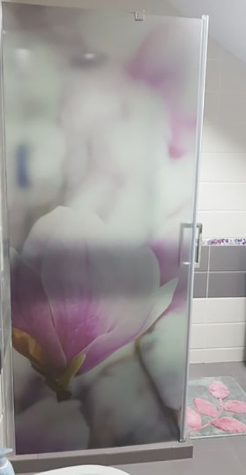 Folie cabină duş, Folina, model Magnolie, folie autoadezivă cu efect de sablare,100x210 cm