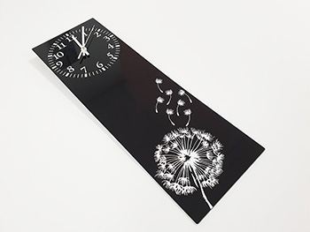 Ceas de perete, Folina, model Păpădie, negru, 60x20 cm