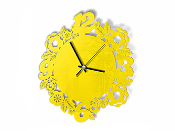 Ceas decorativ flori Atlanta galben