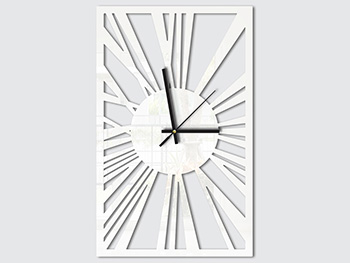Ceas decorativ Patrick, Folina, culoare albă, dimensiune ceas 40x25 cm