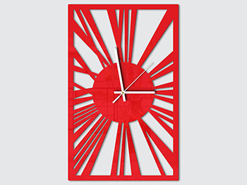 Ceas decorativ Patrick, Folina, culoare roșie, dimensiune ceas 40x25 cm