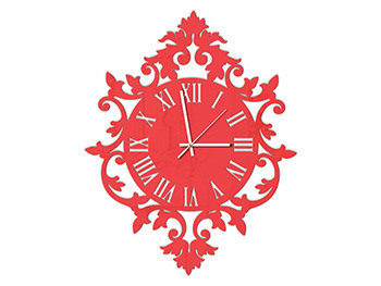 Ceas perete Florenţa, Folina, decorațiune perete roșu, dimensiune ceas 50x40 cm