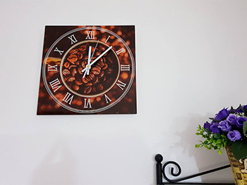 Ceas perete, Folina, model Boabe cafea, pentru bucătărie, 30x30 cm