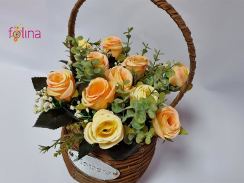 cos-decorativ-cu-trandafiri-artificiali-crem-7288